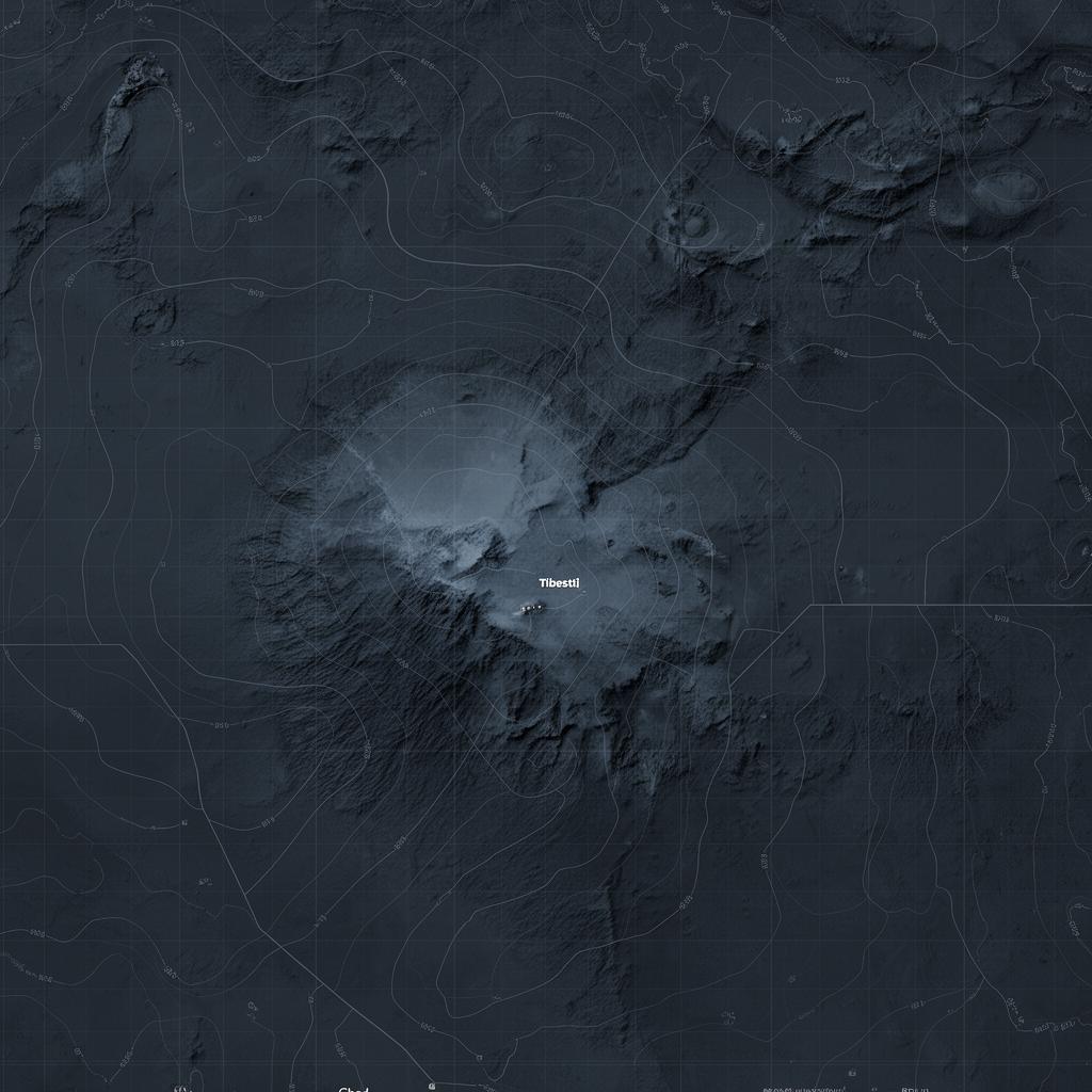 Topographic concession map of the Tibesti region, Chad
